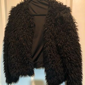 H&M Faux fur Black Jacket